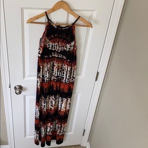 Printed maxi sundress.